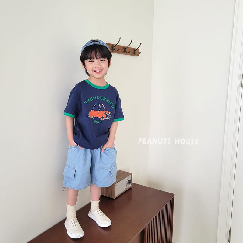 Peanuts - Korean Children Fashion - #kidsstore - String Denim Cropped Shorts - 3