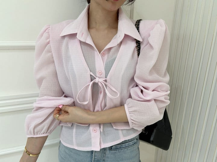 Pearls room - Korean Women Fashion - #momslook - Wrap Blouse - 2
