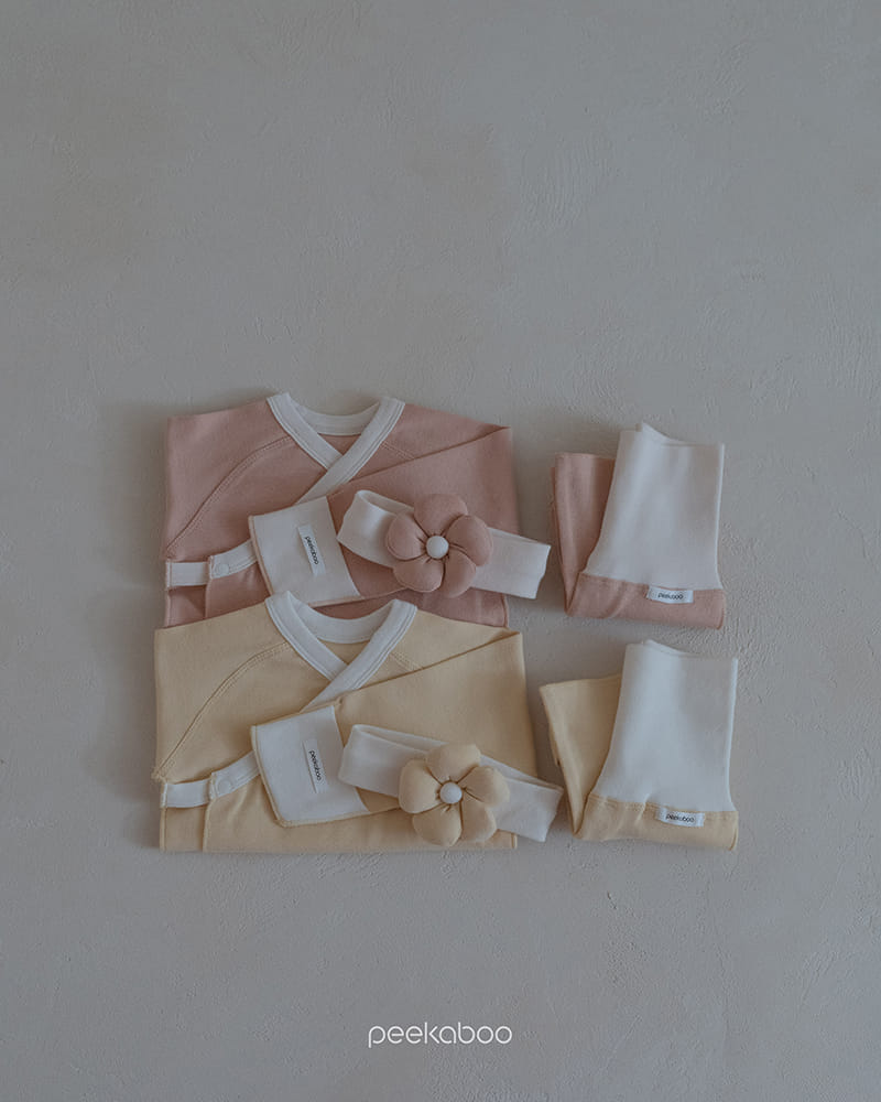 Peekaboo - Korean Baby Fashion - #babywear - SS Gaebi Flower Bonnet Set