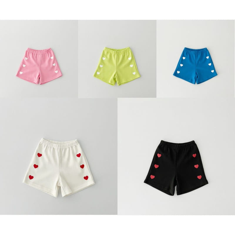 Pinkroro - Korean Children Fashion - #fashionkids - Heart Half Pants - 2