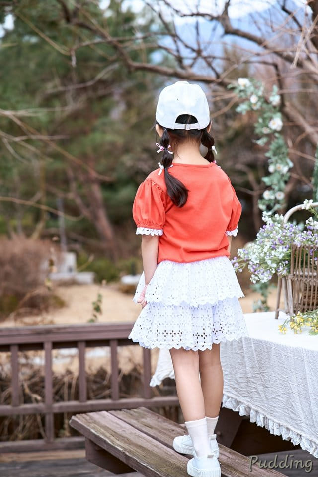 Pudding - Korean Children Fashion - #childrensboutique - Washing Embroidery Skirt - 8