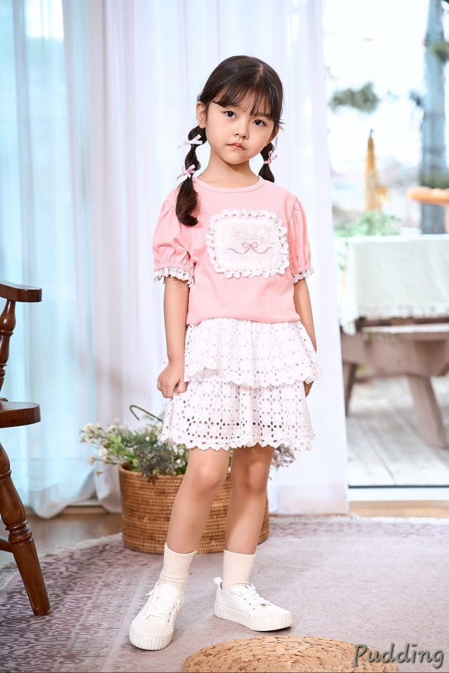 Pudding - Korean Children Fashion - #designkidswear - Washing Embroidery Skirt - 9