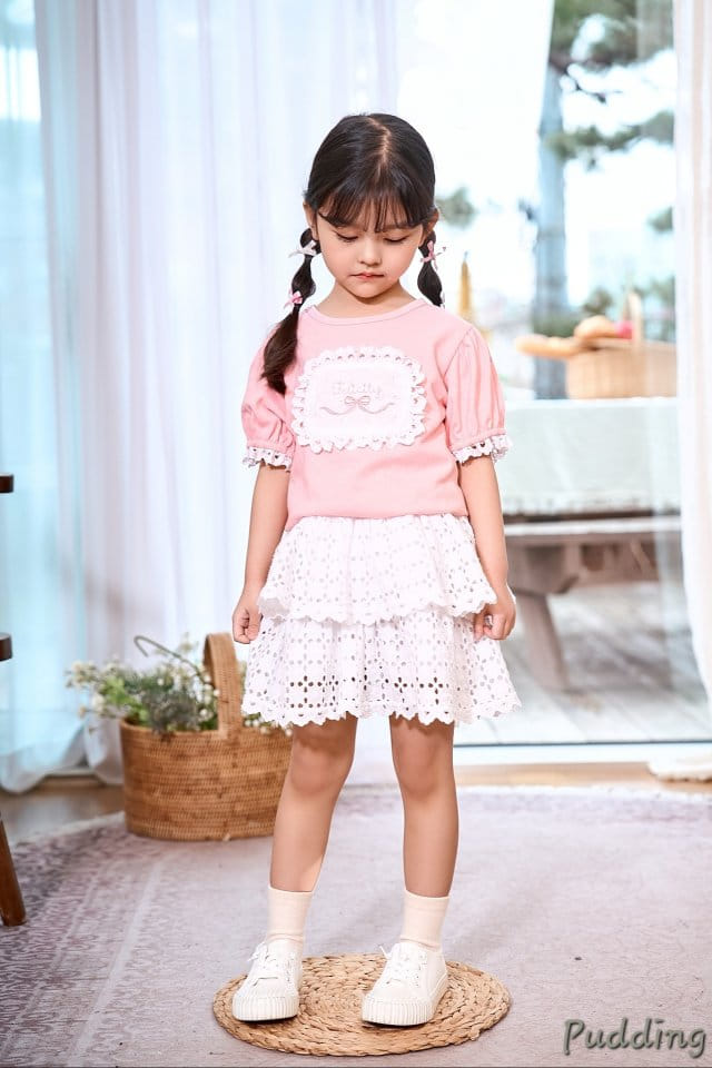 Pudding - Korean Children Fashion - #discoveringself - Washing Embroidery Skirt - 10