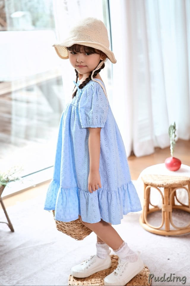 Pudding - Korean Children Fashion - #kidsshorts - Washing Embroidery One-Piece - 6