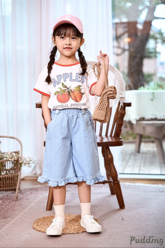 Pudding - Korean Children Fashion - #kidsshorts - Apple Paint Tee - 3