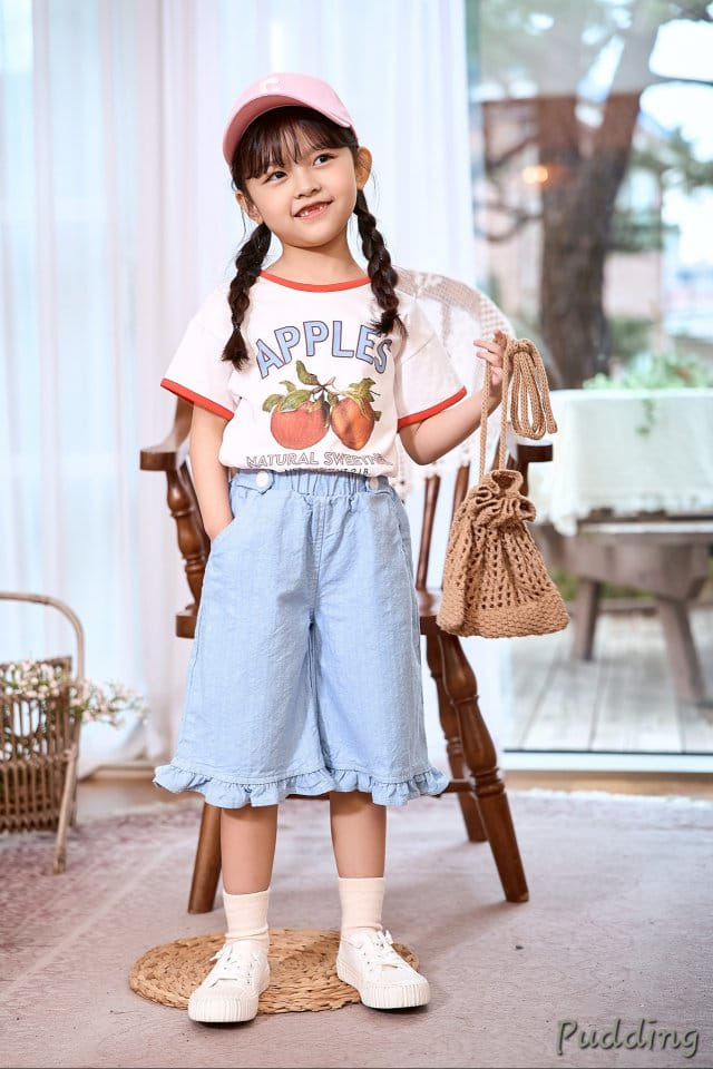 Pudding - Korean Children Fashion - #kidsshorts - Apple Paint Tee - 4