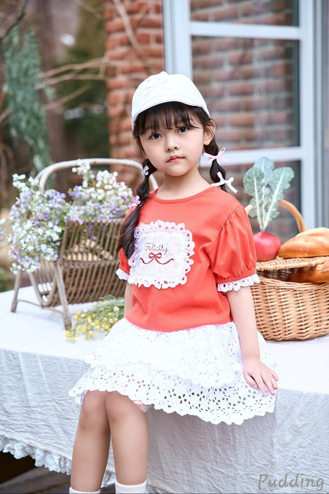Pudding - Korean Children Fashion - #kidzfashiontrend - Embroidery Tee - 3