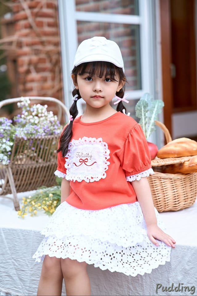 Pudding - Korean Children Fashion - #minifashionista - Washing Embroidery Skirt - 2