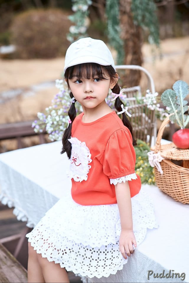 Pudding - Korean Children Fashion - #prettylittlegirls - Washing Embroidery Skirt - 4