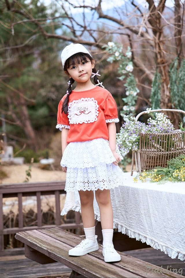 Pudding - Korean Children Fashion - #toddlerclothing - Embroidery Tee - 10