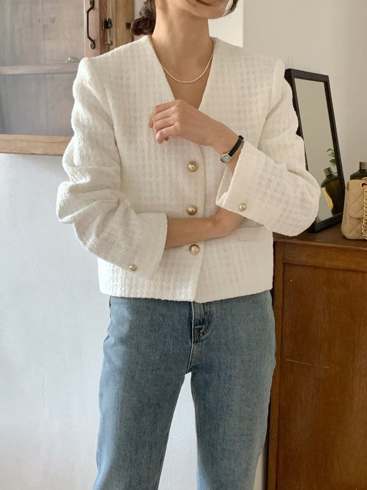 Renouveau - Korean Women Fashion - #momslook - Sherbet Tweed Jacket - 11