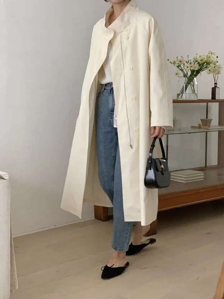 Renouveau - Korean Women Fashion - #momslook - Zipper Trench Coat - 11