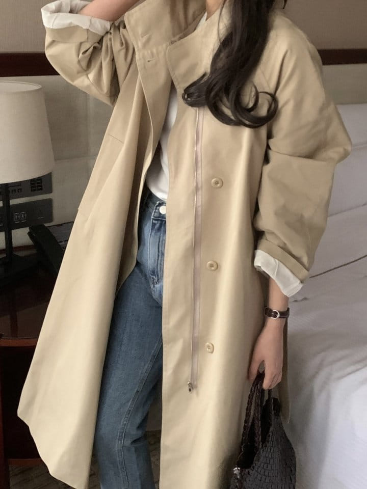 Renouveau - Korean Women Fashion - #momslook - Zipper Trench Coat - 3