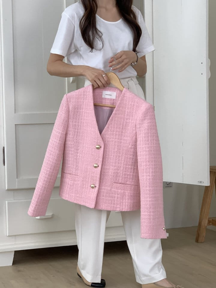 Renouveau - Korean Women Fashion - #pursuepretty - Sherbet Tweed Jacket - 3