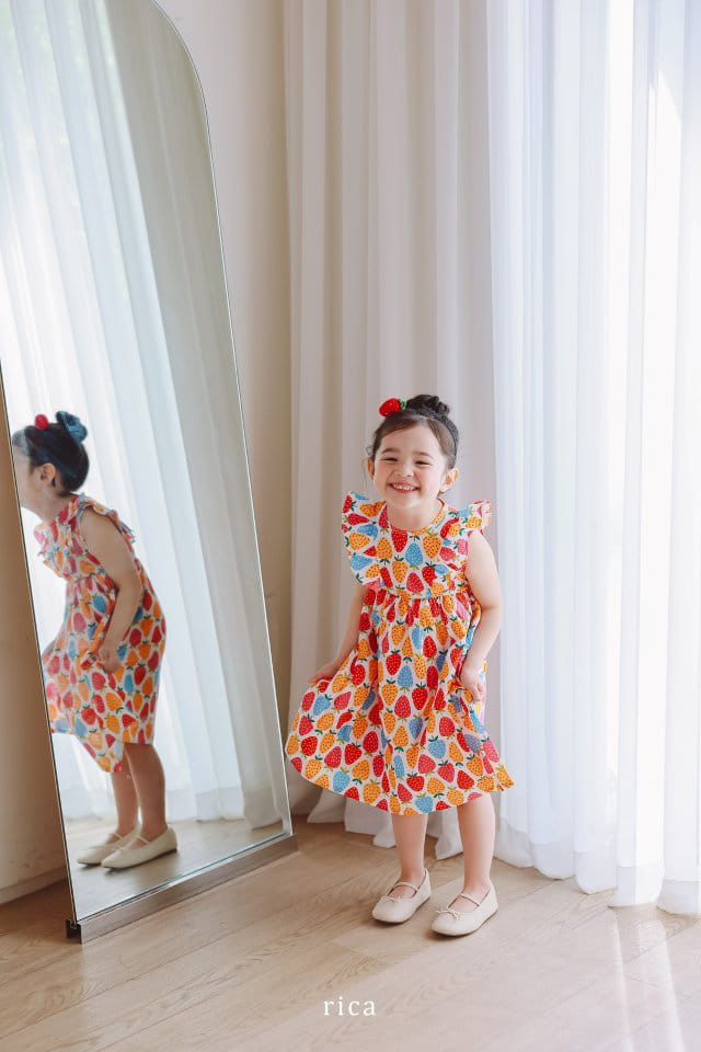 Rica - Korean Children Fashion - #childrensboutique - Strawberry One-Piece - 6