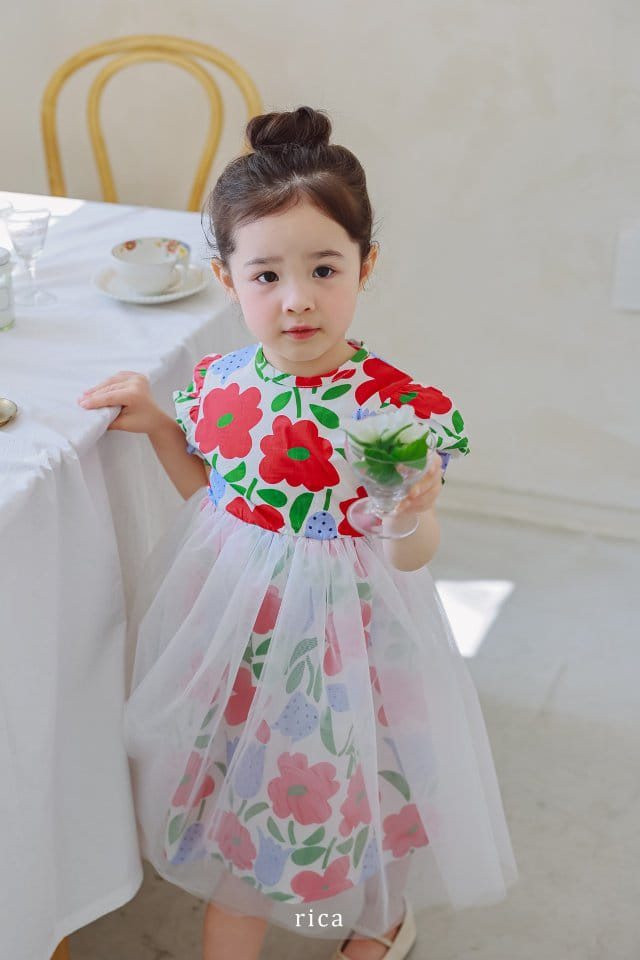Rica - Korean Children Fashion - #designkidswear - Full Of Flowers One-Piece - 2