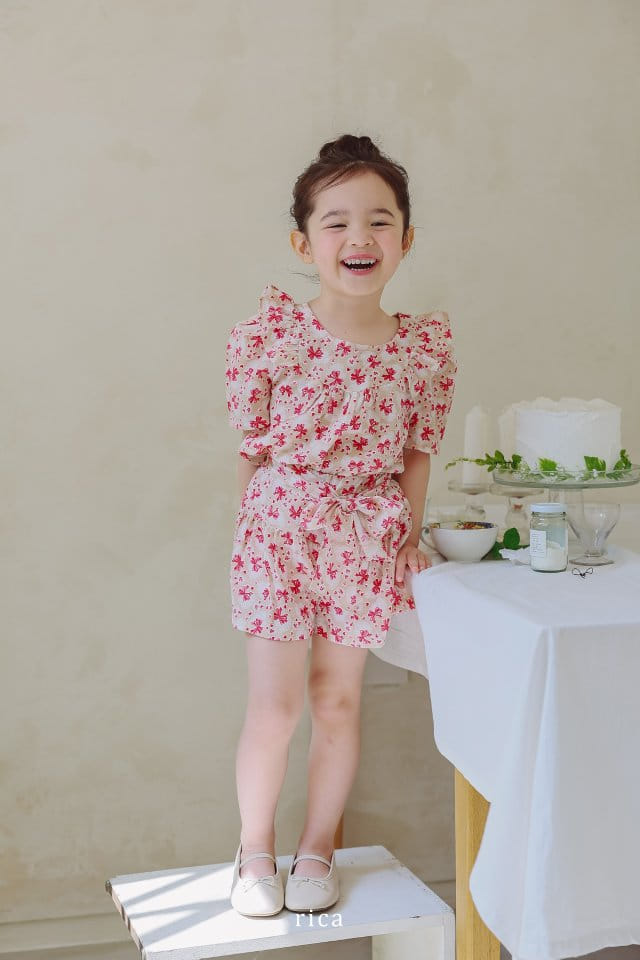 Rica - Korean Children Fashion - #designkidswear - Heart Ribbon Top Bottom Set