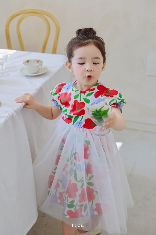 Rica - Korean Children Fashion - #discoveringself - Full Of Flowers One-Piece - 3