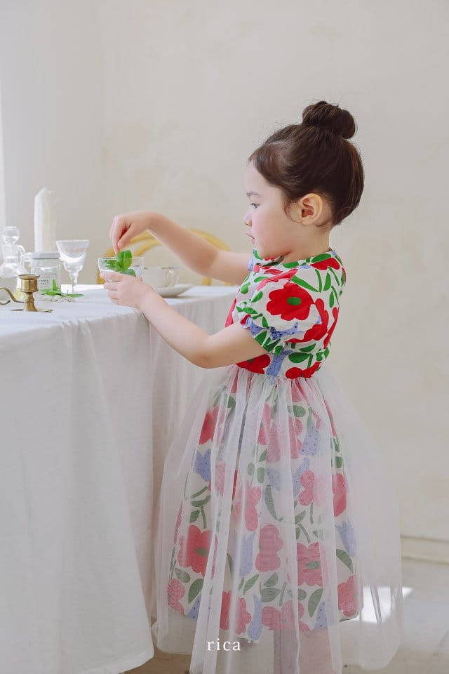 Rica - Korean Children Fashion - #discoveringself - Full Of Flowers One-Piece - 4