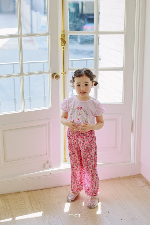 Rica - Korean Children Fashion - #magicofchildhood - Flower Wrinkle Pants - 7