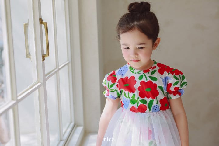 Rica - Korean Children Fashion - #minifashionista - Full Of Flowers One-Piece - 11
