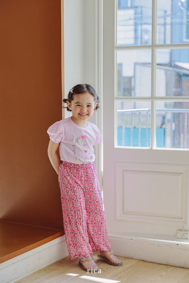 Rica - Korean Children Fashion - #minifashionista - Flower Wrinkle Pants - 8