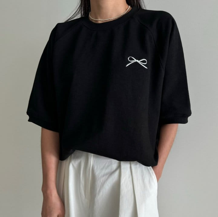 Ripple - Korean Women Fashion - #womensfashion - Ribbon Embroidery Sweatshirt - 3