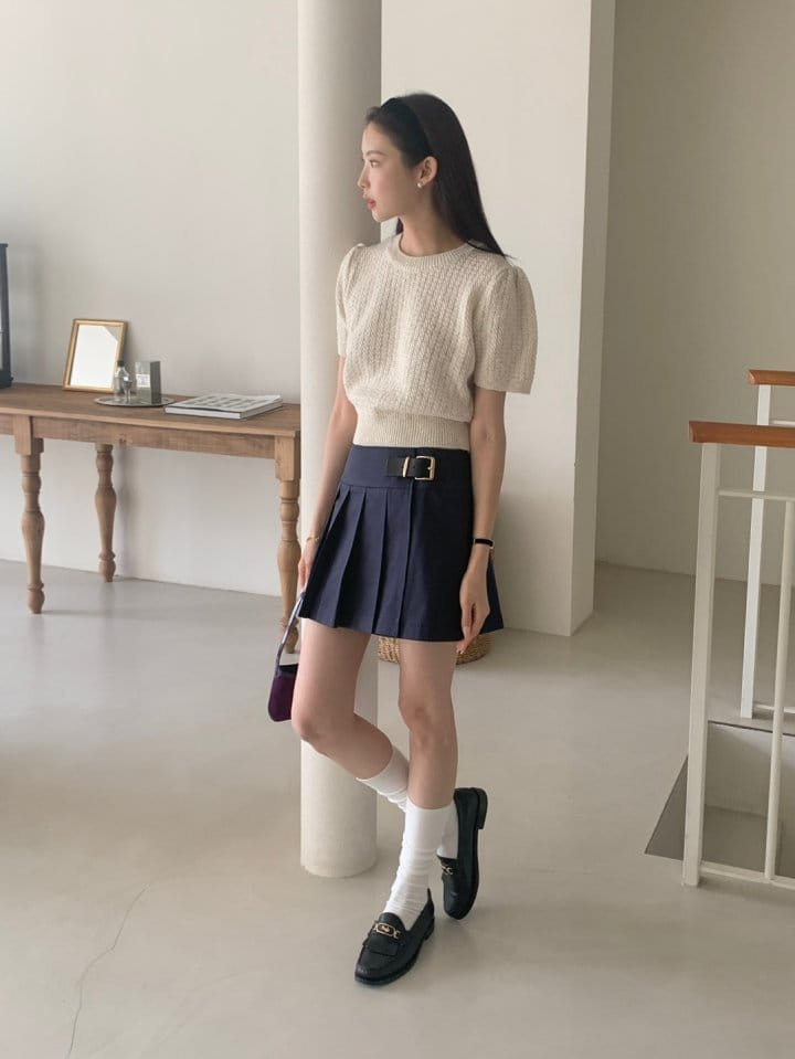 Rumiru - Korean Women Fashion - #pursuepretty - Puff Short Sleeve Tee - 2