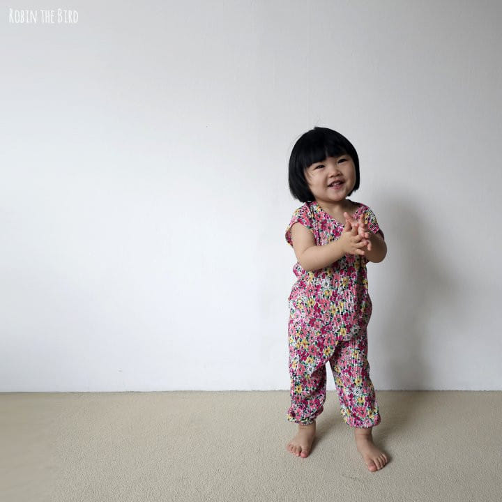 Saerobin - Korean Children Fashion - #discoveringself - Flower Pleats Top Bottom Set - 4