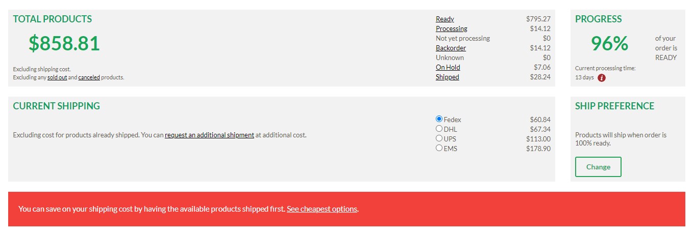 Cheaper shipping to the US