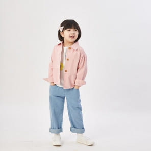 T.j - Korean Children Fashion - #kidzfashiontrend - Pink Span C Jacket