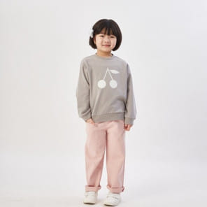 T.j - Korean Children Fashion - #todddlerfashion - Gray Glitter Cherry Sweatshirt
