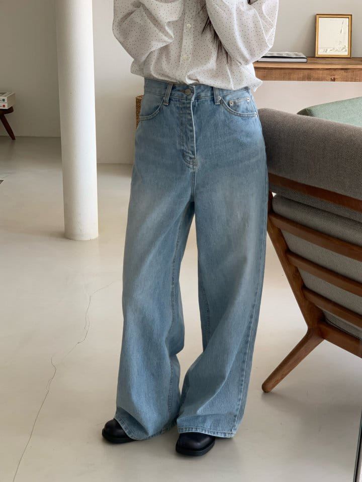 Taf - Korean Women Fashion - #momslook - Roen Wide Denim Pants