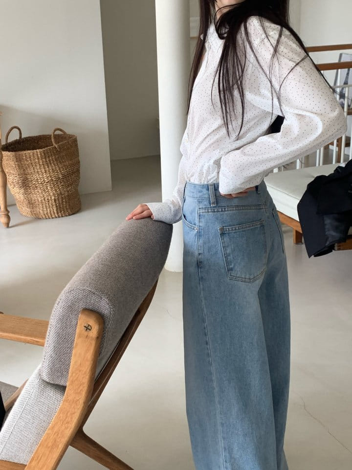 Taf - Korean Women Fashion - #momslook - Roen Wide Denim Pants - 3