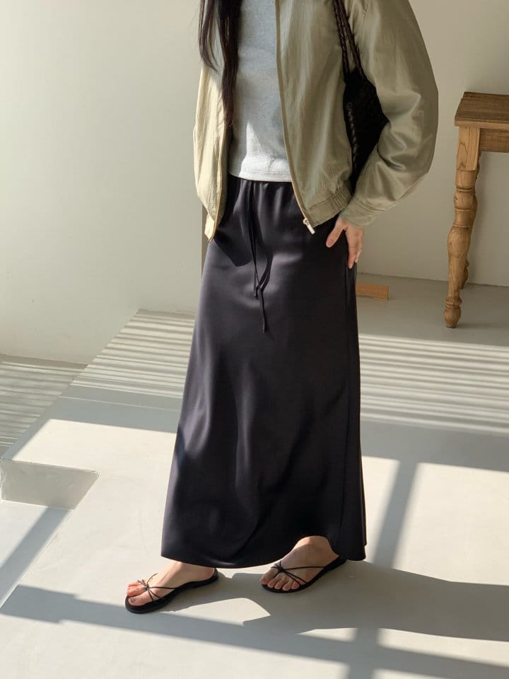 Taf - Korean Women Fashion - #pursuepretty - Long Satin Skirt - 2
