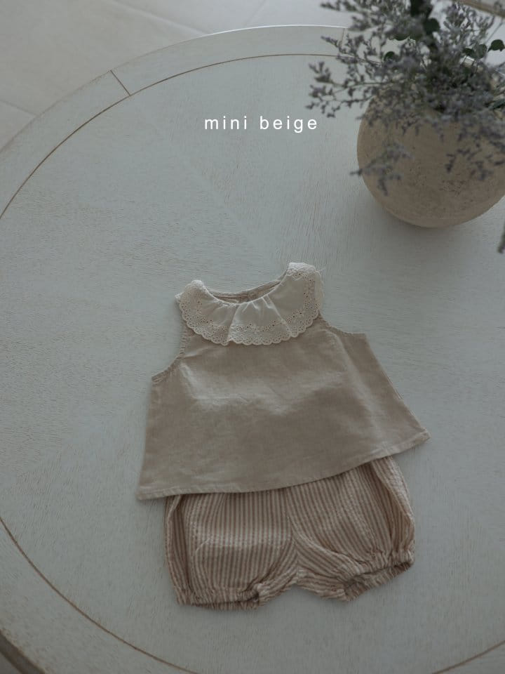 The Beige - Korean Baby Fashion - #babyboutique - Linen Collar Blanc - 11
