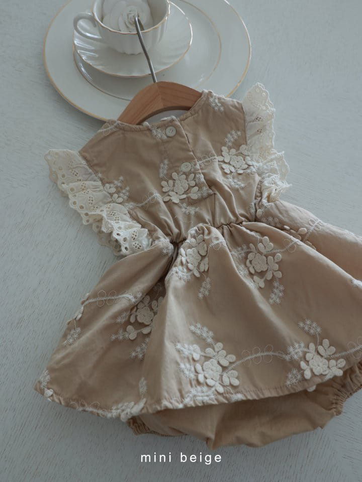 The Beige - Korean Baby Fashion - #babylifestyle - Embroidery Skirt Body Suit - 5