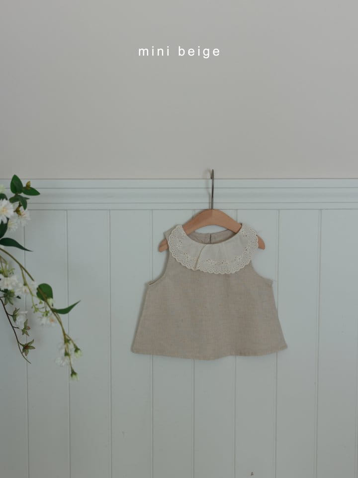 The Beige - Korean Baby Fashion - #babyoninstagram - Linen Collar Blanc - 3
