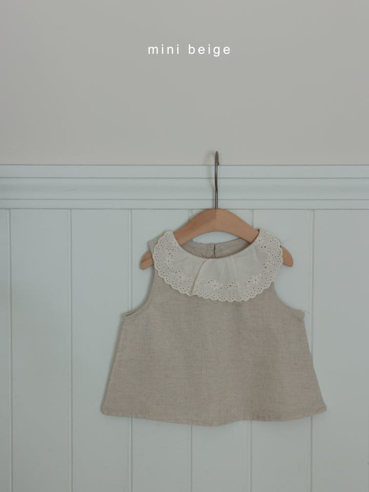The Beige - Korean Baby Fashion - #babyoninstagram - Linen Collar Blanc - 4