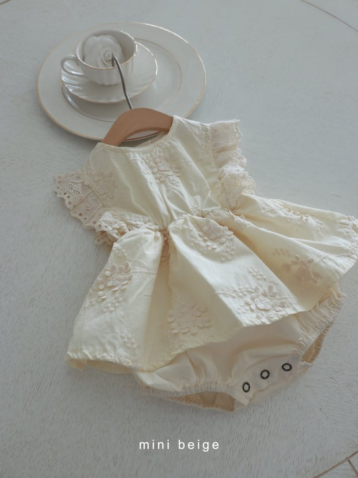 The Beige - Korean Baby Fashion - #babyoutfit - Embroidery Skirt Body Suit - 8