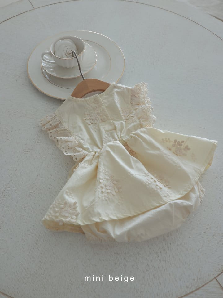The Beige - Korean Baby Fashion - #babyoutfit - Embroidery Skirt Body Suit - 9