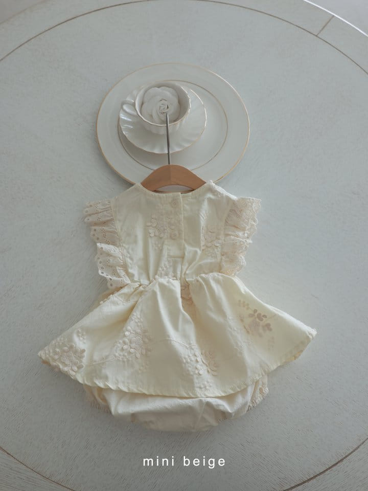 The Beige - Korean Baby Fashion - #babywear - Embroidery Skirt Body Suit - 10