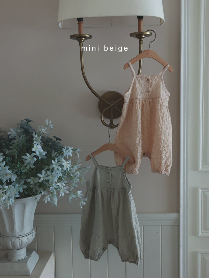 The Beige - Korean Baby Fashion - #onlinebabyshop - Button Sleeveless Body Suit