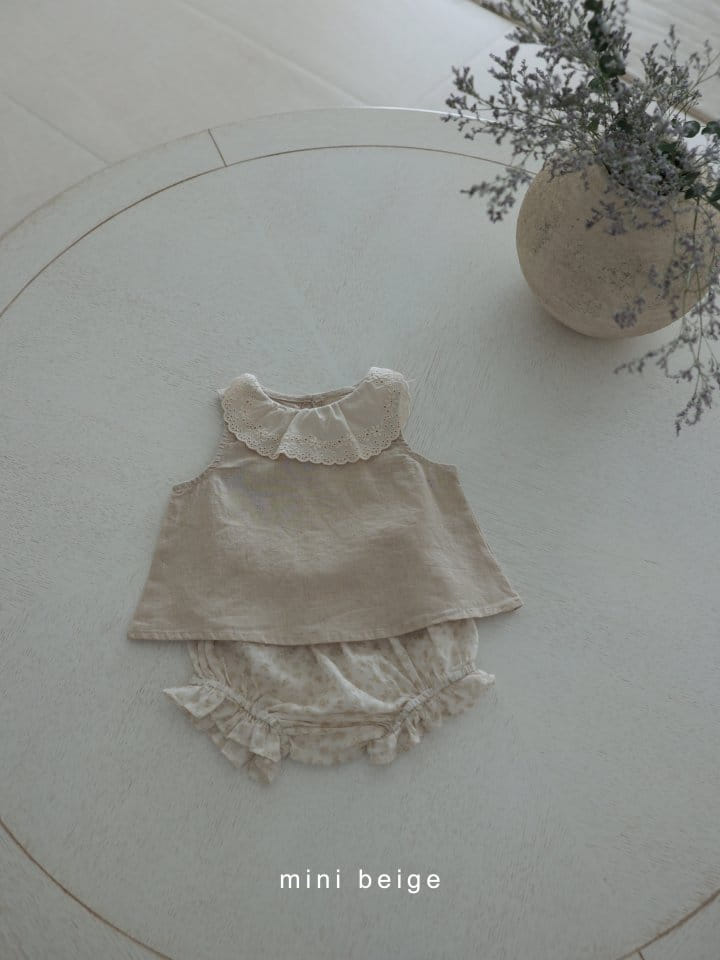 The Beige - Korean Baby Fashion - #onlinebabyshop - Linen Collar Blanc - 9