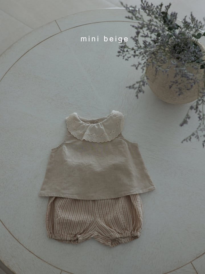 The Beige - Korean Baby Fashion - #smilingbaby - Linen Collar Blanc - 10