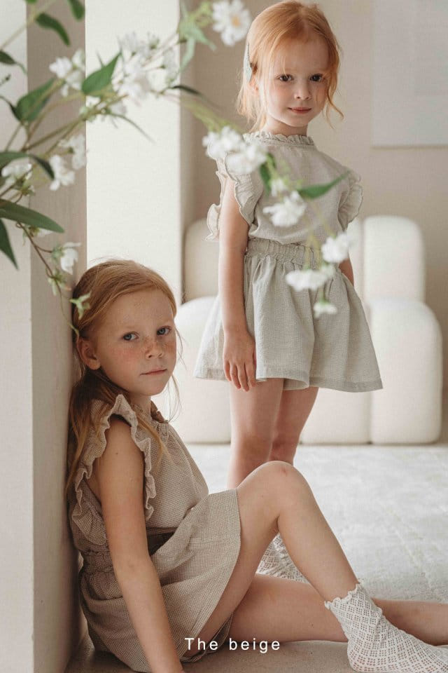 The Beige - Korean Children Fashion - #designkidswear - Frill Check Blanc