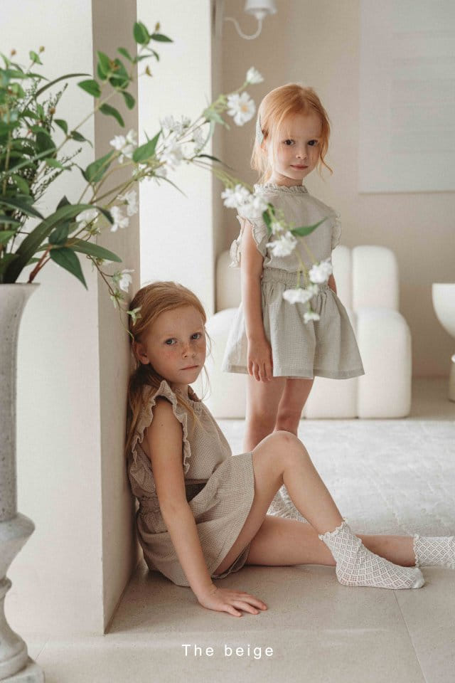 The Beige - Korean Children Fashion - #discoveringself - Frill Check Blanc - 2