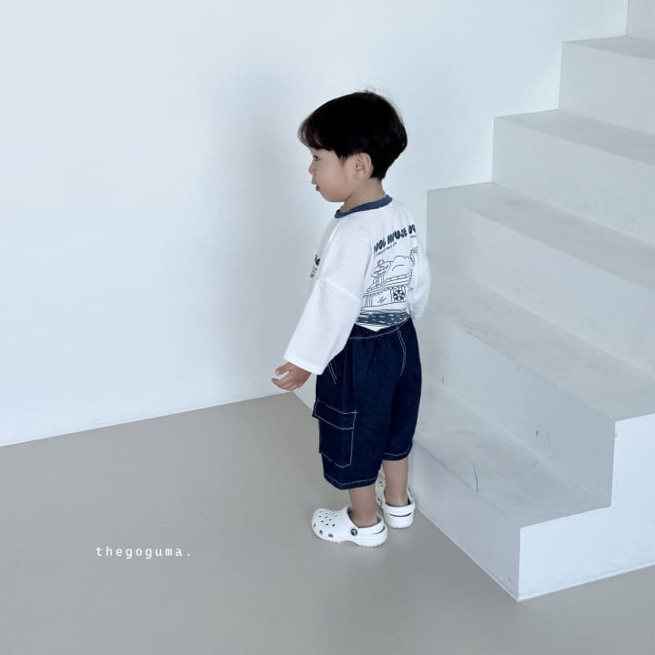 Thegoguma - Korean Children Fashion - #Kfashion4kids - Gunbbang Denim Cropped Shorts