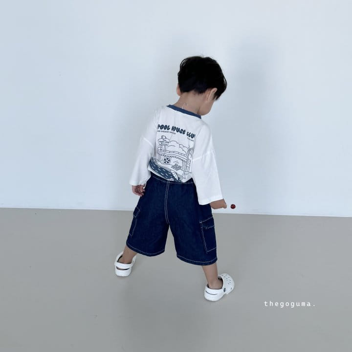 Thegoguma - Korean Children Fashion - #littlefashionista - Gunbbang Denim Cropped Shorts - 2