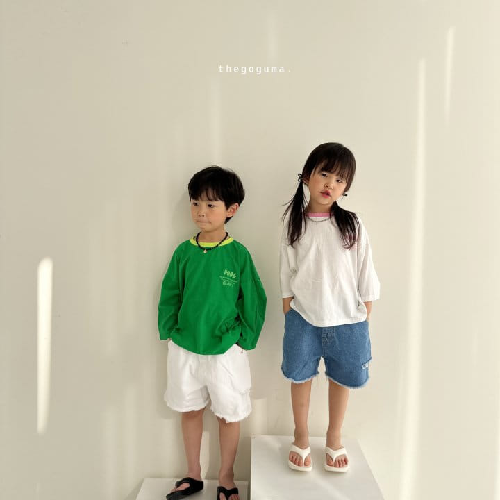 Thegoguma - Korean Children Fashion - #magicofchildhood - Vintage Half Denim Pants - 5